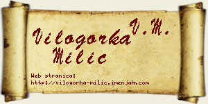 Vilogorka Milić vizit kartica